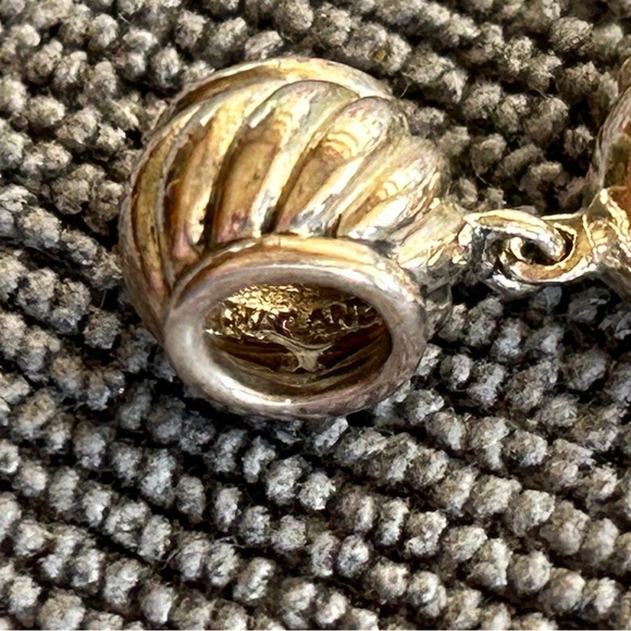 Sterling silver and gray/white agate pendant vintage - Picture 6 of 8